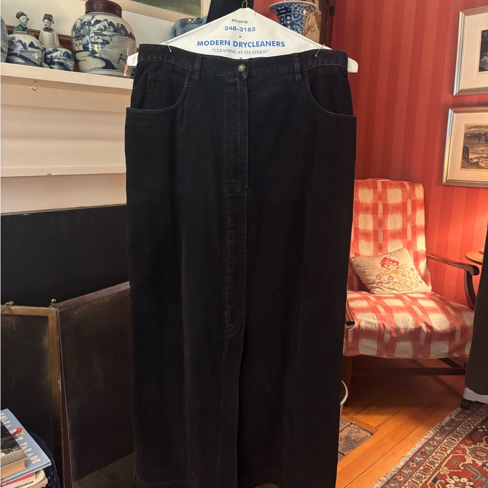 Eddie Bauer Black Corduroy Skirt
